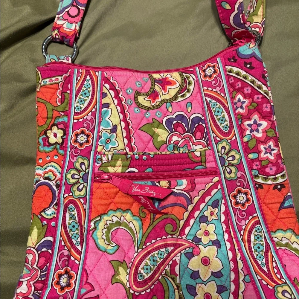 Vera Bradley Pink and Orange Paisley Crossbody Bag